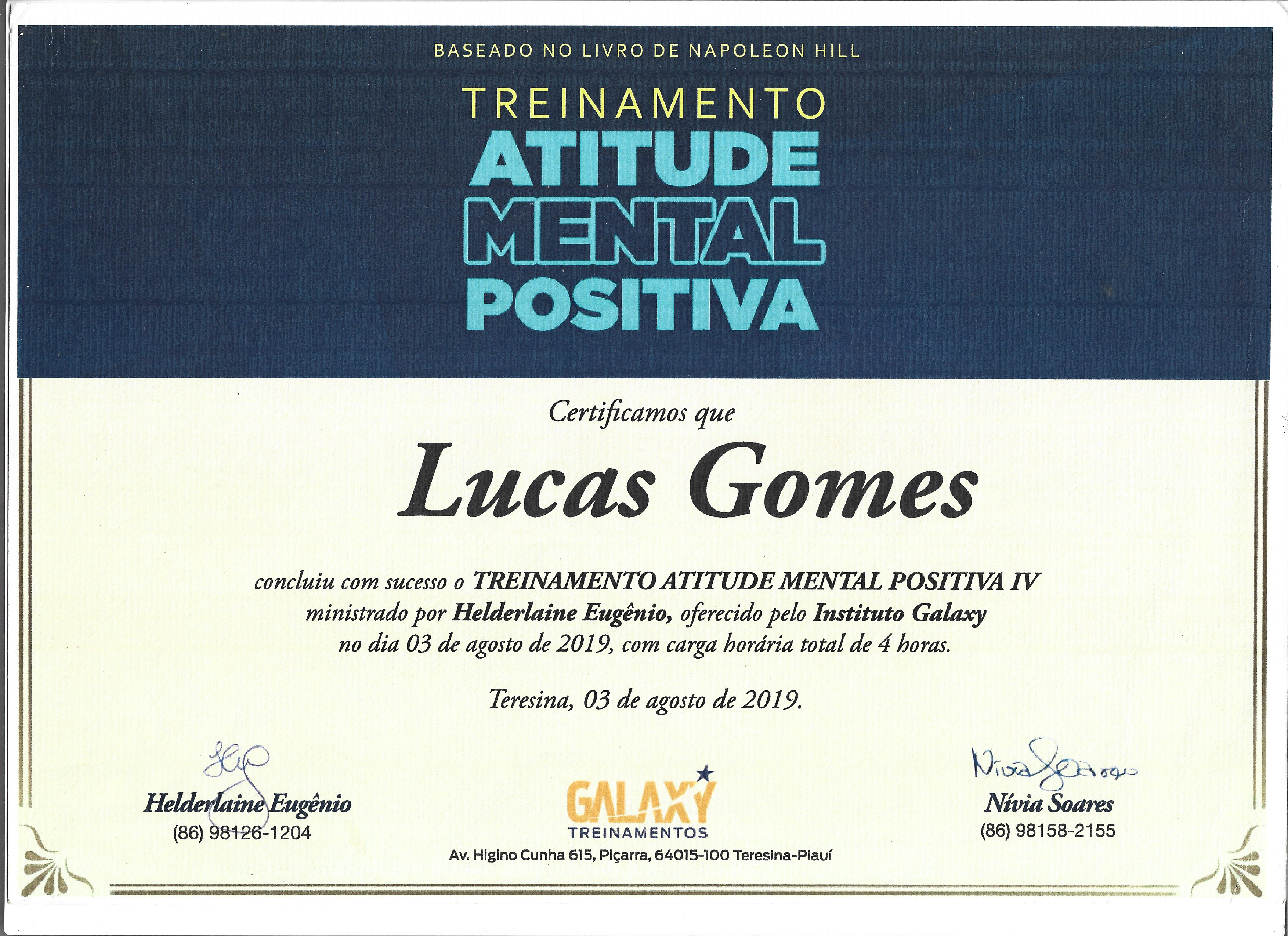 Treinamento Atitude Mental Positiva | August 3th, 2019